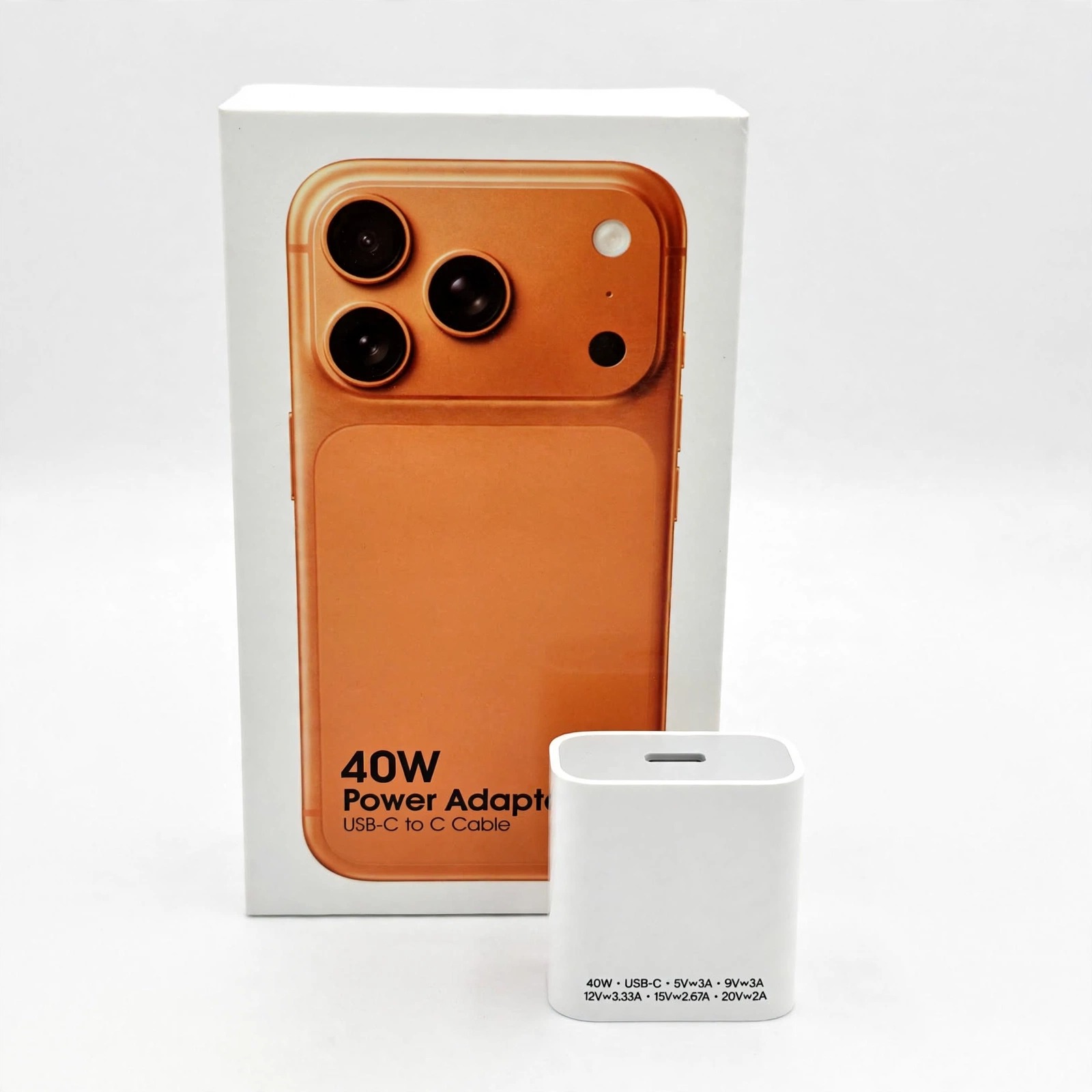 40W Power Adapter with USB-C to C Cable