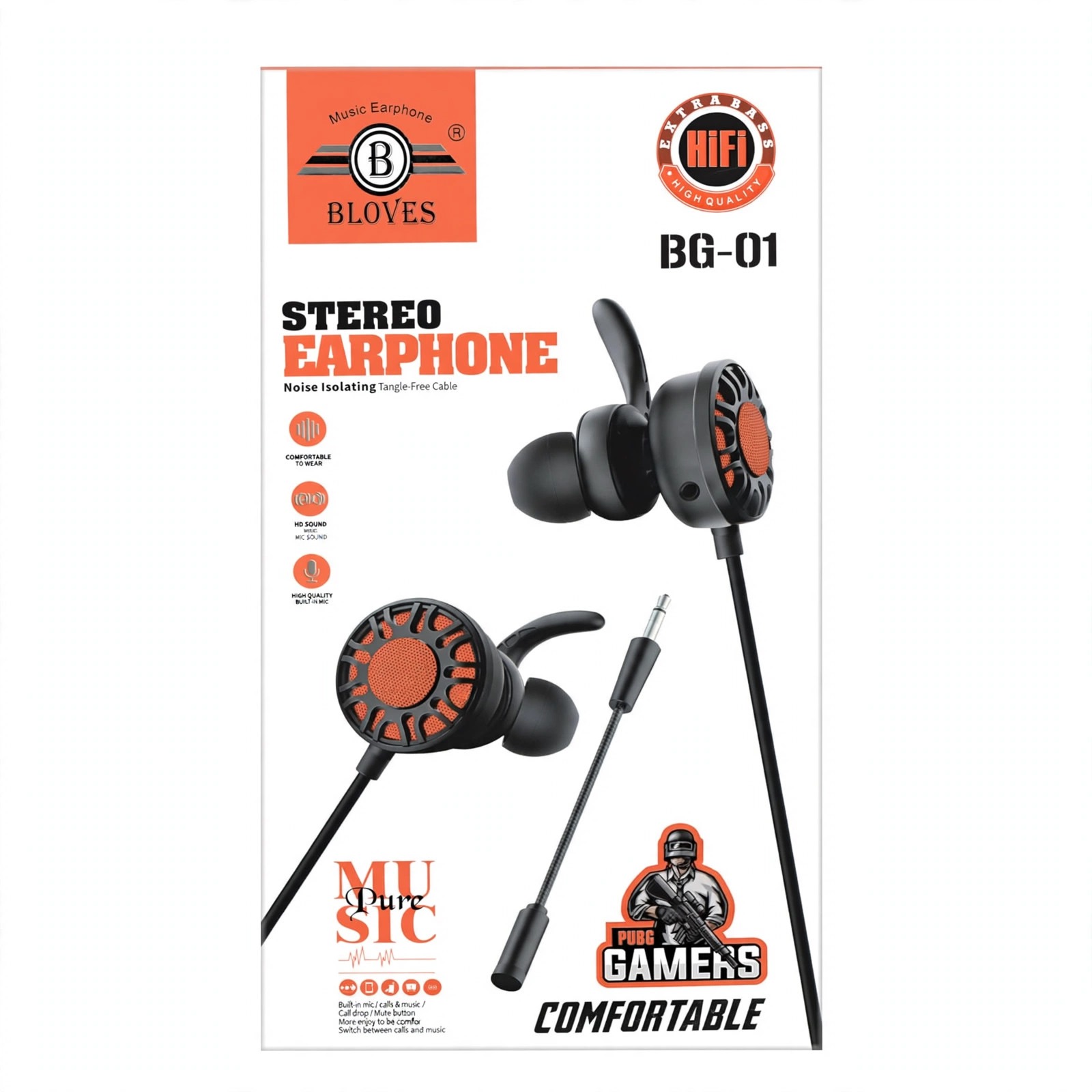 Bloves BG-01 Stereo Earphone (HiFi Extra Bass)