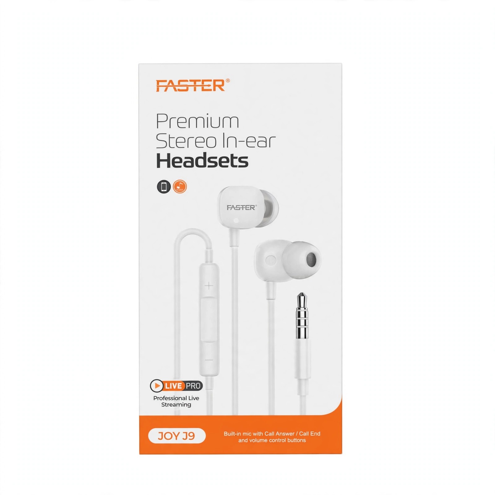 Faster Joy J9 Premium Stereo In-ear Headsets (Live Pro)