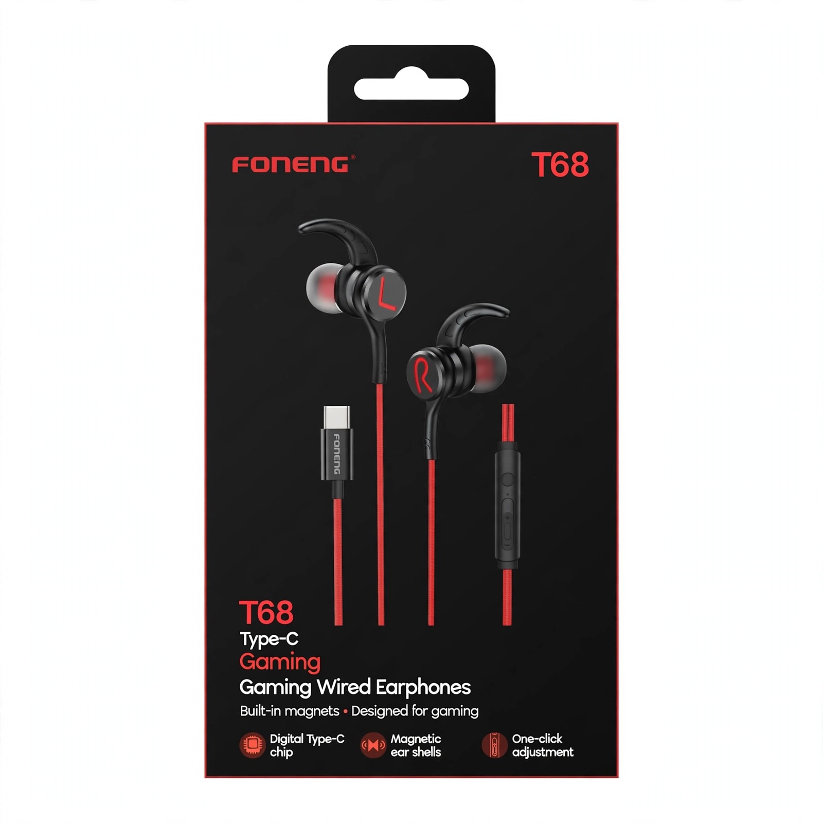 Foneng T68 Type-C Gaming Wired Earphones