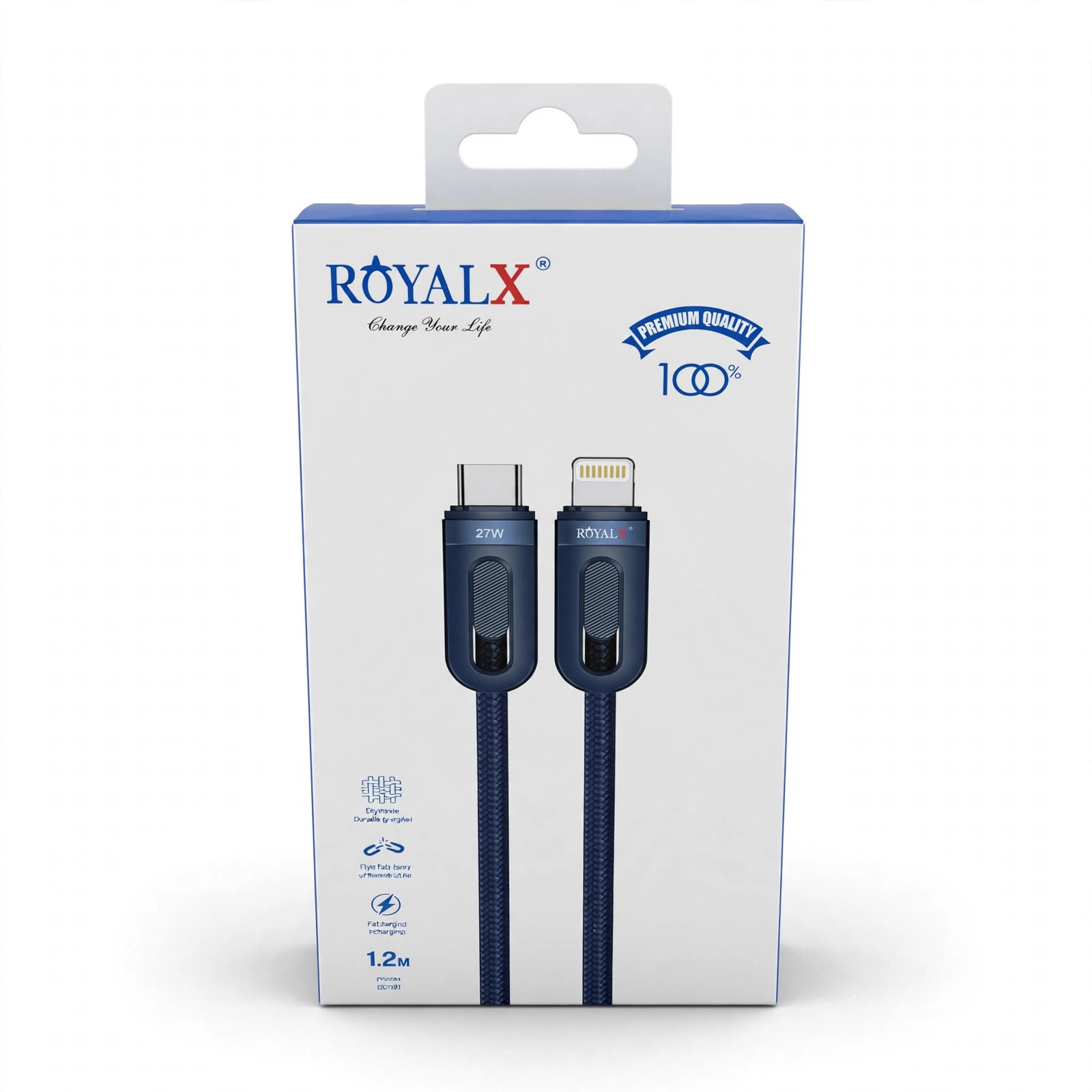 RoyalX Type-C to Lightning Cable (27W, 1.2M)